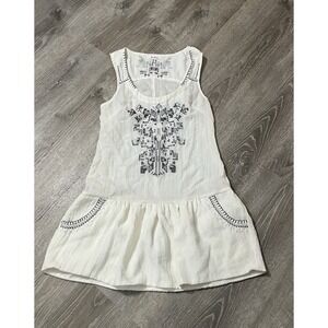 Freelance Dress Drop Waist Small White Artsy Cottage